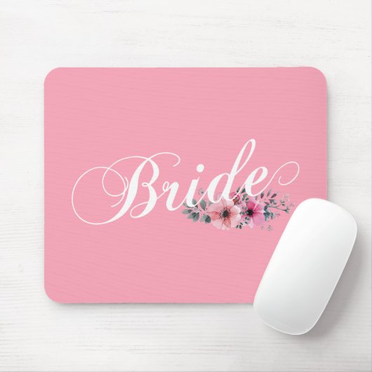 Simple Bride Floral Calligraphy | Mousepad (Mit Mouse)