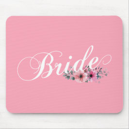 Simple Bride Floral Calligraphy | Mousepad