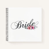 Simple Bride Floral Calligraphy | Notebook Notizblock (Vorderseite)
