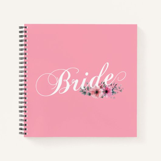 Simple Bride Floral Calligraphy | Notizbuch (Vorderseite)