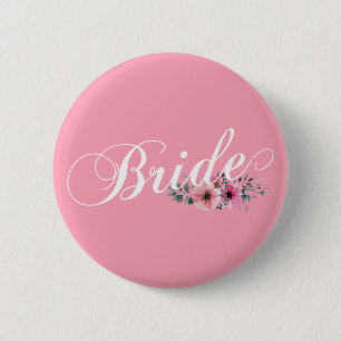 Simple Bride Floral Calligraphy   Schaltfläche But Button