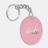 Simple Bride Floral Calligraphy | Schlüsselanhänge Schlüsselanhänger (Vorderseite links)