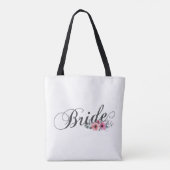 Simple Bride Floral Calligraphy | Tragetasche Tasche (Rückseite)