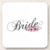 Simple Bride Floral Calligraphy | UNTERSETZER (Vorderseite)