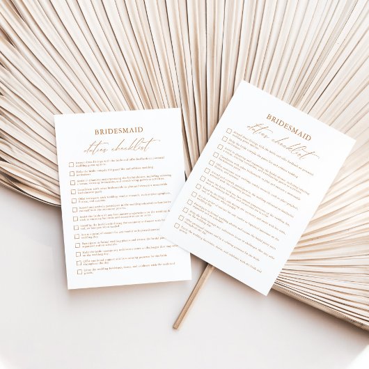 Simple Bridesmaid Duties Checklist Informationen z Einladung