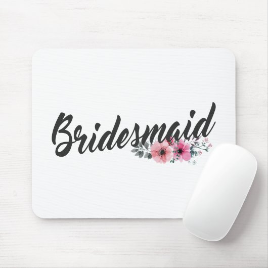 Simple Bridesmaid Wedding Calligraphy | Mousepad (Mit Mouse)