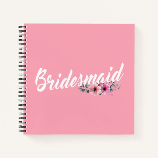 Simple Bridesmaid Wedding Calligraphy | Notebook Notizblock (Vorderseite)