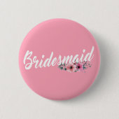 Simple Bridesmaid Wedding Calligraphy | Schaltfläc Button (Vorderseite)