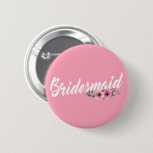 Simple Bridesmaid Wedding Calligraphy | Schaltfläc Button (Vorne & Hinten)