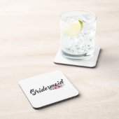 Simple Bridesmaid Wedding Calligraphy | UNTERSETZE Getränkeuntersetzer (Rechte Seite)