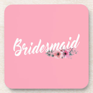 Simple Bridesmaid Wedding Calligraphy UNTERSETZE Getränkeuntersetzer