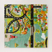 Simple Bright Town Boho Illustration Puzzle (Horizontal)