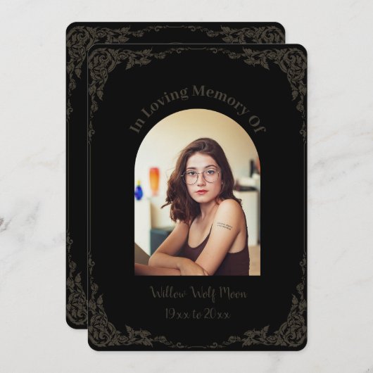 Simple Brown and Black Pagan Funeral Einladung (Vorne/Hinten)