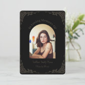 Simple Brown and Black Pagan Funeral  Einladung (Stehend Vorderseite)