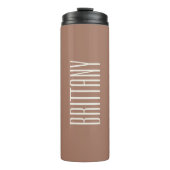 Simple Brown Bridesmaid Individuelle Name Minimali Thermosbecher (Vorderseite)