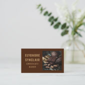 Simple Brown Chocolate Maker Photo Social QR Code  Visitenkarte (Stehend Vorderseite)