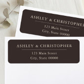 Simple Brown Elegant Wedding Return Address