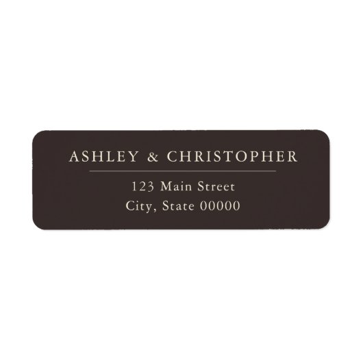 Simple Brown Elegant Wedding Return Address (Vorne)