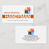 Simple Brown Handyman Striped Layer Visitenkarte (Vorne/Hinten)