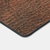 Simple Brown Leather Pattern Monogram Name  Schreibtischunterlage (Ecke)