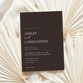 Simple Brown Modern Elegant Wedding Einladung