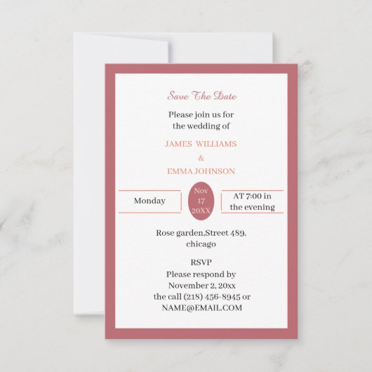 Simple Brown Personalisiert Save The Date (Vorderseite)