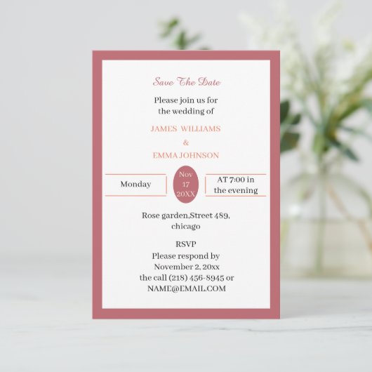 Simple Brown Personalisiert Save The Date (Stehend Vorderseite)