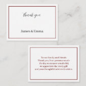 Simple Brown Personalisiert Wedding Danke Mitteilungskarte (Vorne/Hinten)