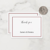 Simple Brown Personalisiert Wedding Danke Mitteilungskarte (Vorderseite/Rückseite Beispiel)