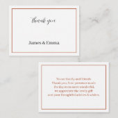Simple Brown Personalisiert Wedding Danke Mitteilungskarte (Vorne/Hinten)