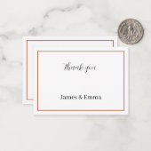 Simple Brown Personalisiert Wedding Danke Mitteilungskarte (Vorderseite/Rückseite Beispiel)