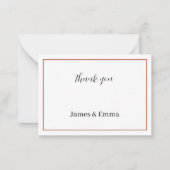 Simple Brown Personalisiert Wedding Danke Mitteilungskarte (Vorderseite)