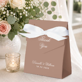 Simple Brown Wedding Calligraphy Script Vielen Dan Geschenkschachtel