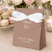 Simple Brown Wedding Calligraphy Script Vielen Dan Geschenkschachtel