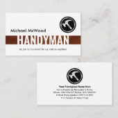 Simple Brown Wood Handyman Layer Visitenkarte (Vorne/Hinten)