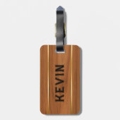 Simple Brown Wood Texture Gepäckanhänger (Rückseite vertikal)