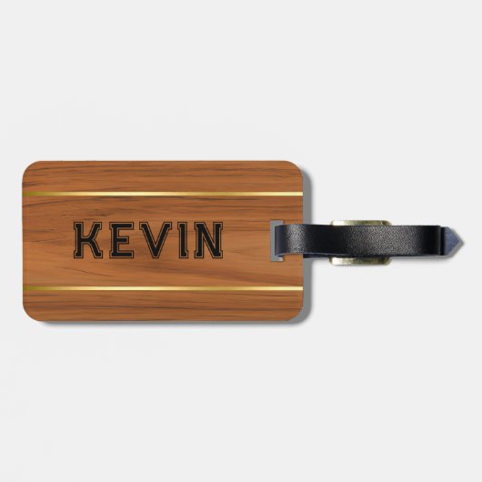 Simple Brown Wood Texture Gepäckanhänger (Rückseite horizontal)