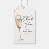 Simple Bubbly Champagne Danke Brautparty Geschenkanhänger (Vorderseite)