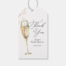 Simple Bubbly Champagne Danke Brautparty Geschenkanhänger