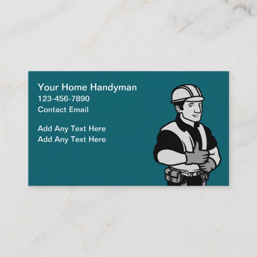 Simple Budget Handyman Business Profile Cards Visitenkarte (Vorderseite)