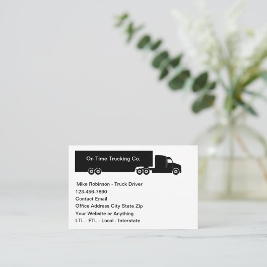 Simple Budget Truck Driver Shipping Theme Visitenkarte (Stehend Vorderseite)