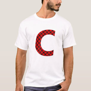 Simple Buffalo Karierte Hauptstadt Letter C Buffal T-Shirt