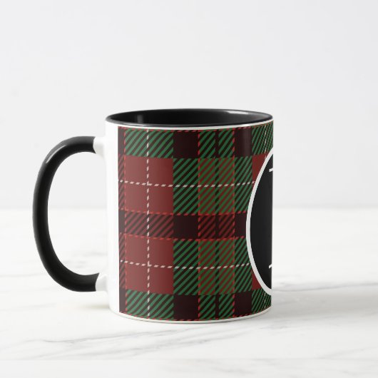 SImple Büffel karierte Monogramm-Tasse Tasse (Links)