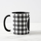 SImple Büffel karierte Monogramm-Tasse Tasse (Links)