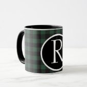 SImple Büffel karierte Monogramm-Tasse Tasse (Vorderseite Links)