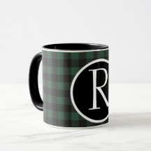 SImple Büffel karierte Monogramm-Tasse