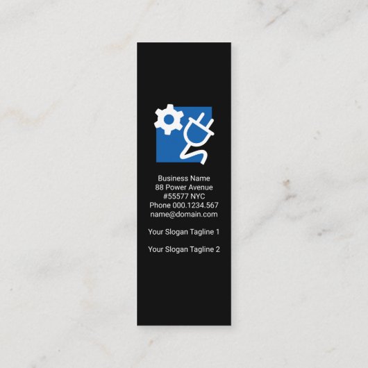 Simple Bulb Flash Light Beam Electrical Mini Visitenkarte (Rückseite)