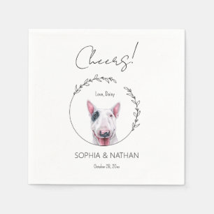 Simple Bull Terrier Dog Wedding Cocktail Serviette