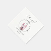 Simple Bull Terrier Dog Wedding Cocktail Serviette (Ecke)