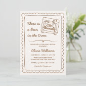 Simple Bun in the Oven Baby Shower Invitation Einladung (Stehend Vorderseite)